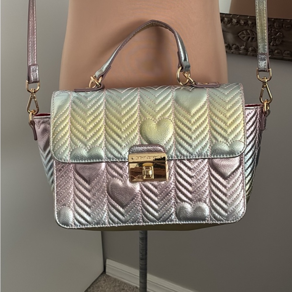 Betsey Johnson Iridescent Quilted Crossbody Bag or tote